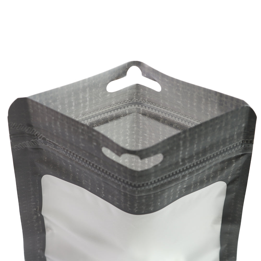 Translucent Woven Bordered Zipper Seal Flat Bags with Butterfly Hang Hole