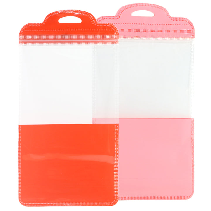 QQ Studio® Glossy Half Ketchup Red QuickQlick™ Bags with Semi Circular Hang Hole