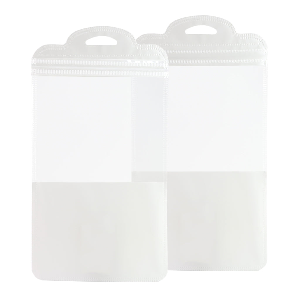 Half Soft White QuickQlick® Bags with Semi Circular Hang Hole