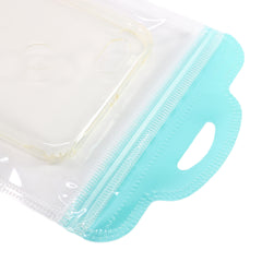 Glossy Clear Front and Half-Colored Design Zipper Seal Bags with Semi-Circular Hang Hole