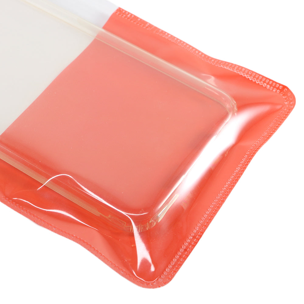 Glossy Clear Front and Half-Colored Design Zipper Seal Bags with Semi-Circular Hang Hole