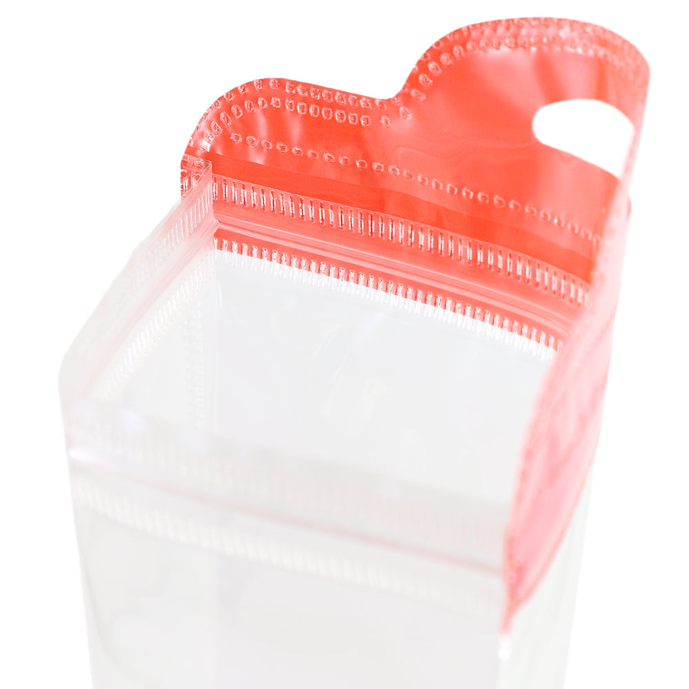 Glossy Clear Front and Half-Colored Design Zipper Seal Bags with Semi-Circular Hang Hole