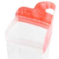 Glossy Clear Front and Half-Colored Design Zipper Seal Bags with Semi-Circular Hang Hole