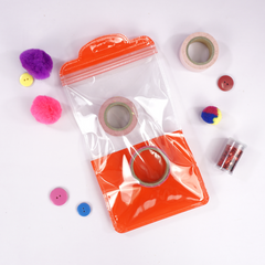 Glossy Half Ketchup Red QuickQlick® Bags with Semi Circular Hang Hole