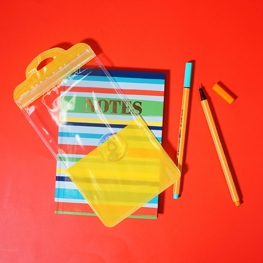 Glossy Sunlight Yellow QuickQlick® Bags with Semi Circular Hang Hole