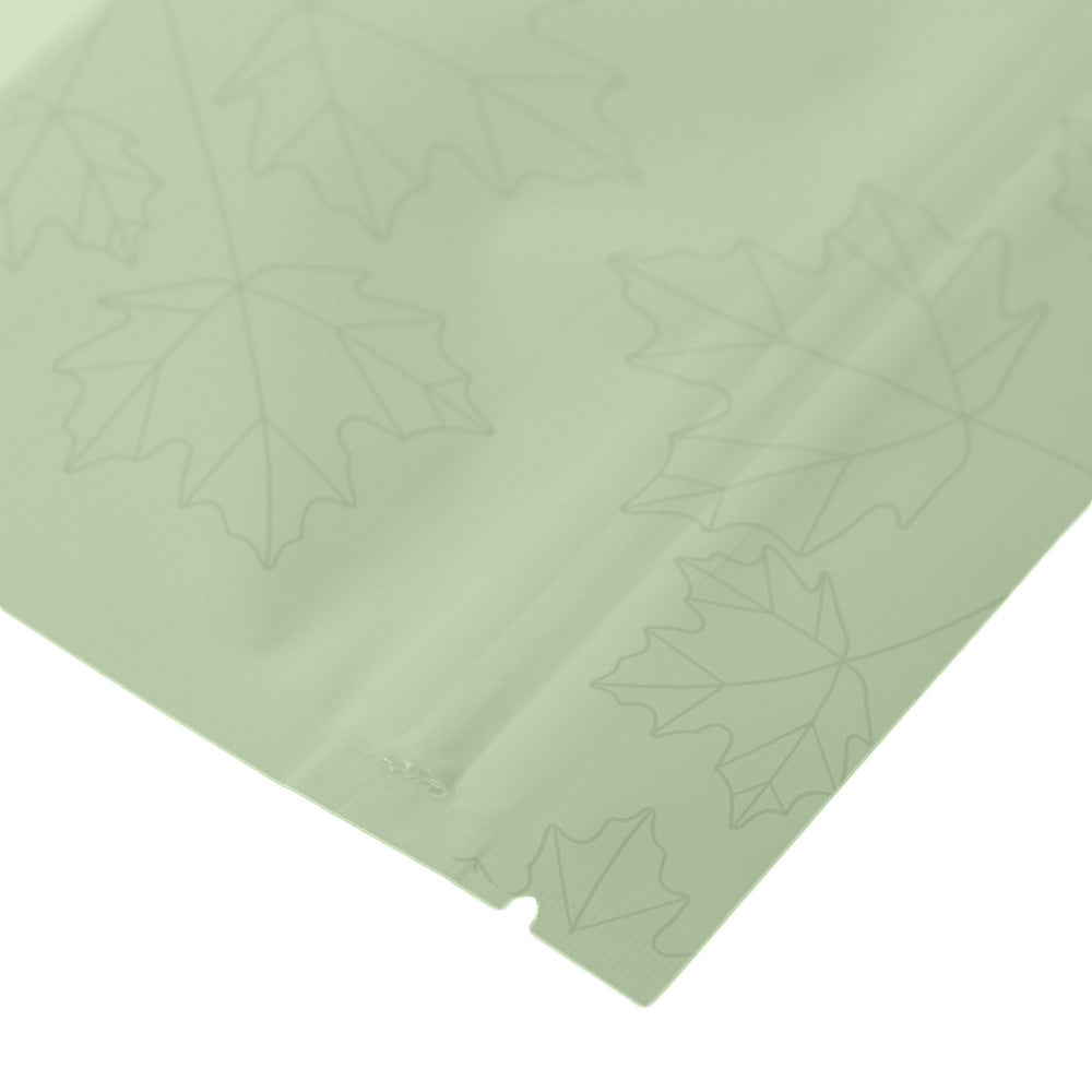Matte Fall Green Maple Leaves Design Aluminum Flat QuickQlick® Bags