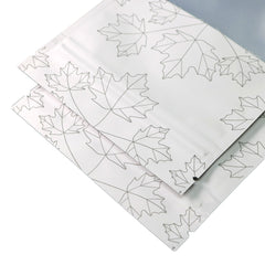 Decorative Maple Leaves Flat Zipper Seal Bags – Matte Frosted Window Aluminum Pouch