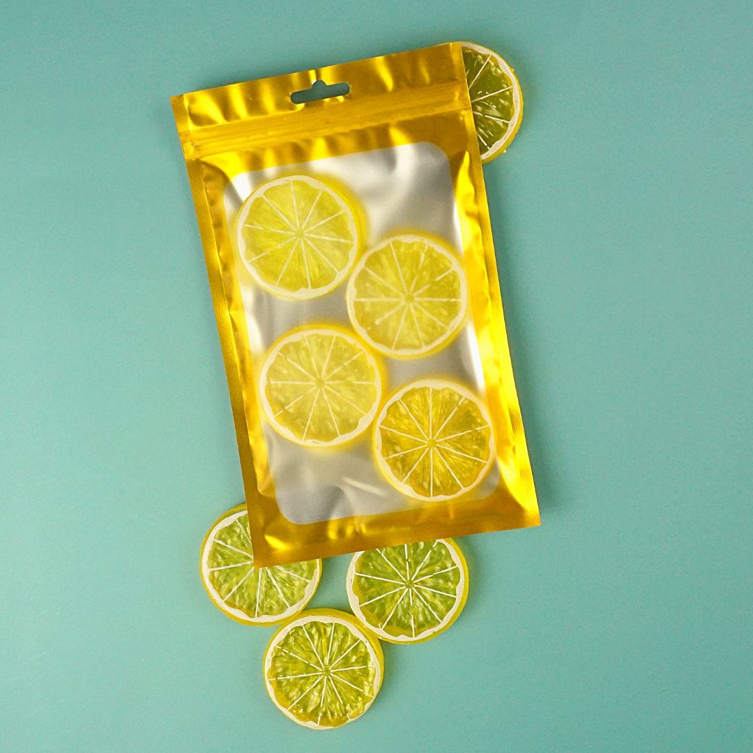 Matte Going Out Gold Foil QuickQlick® Bags with Bordered Translucent Window and Butterfly Hang Hole