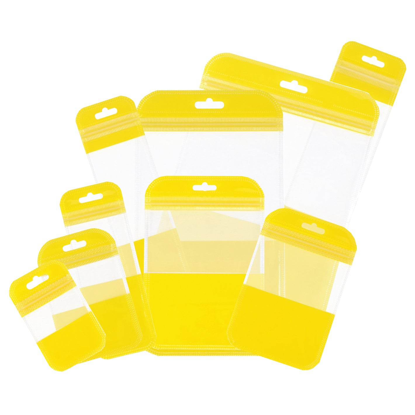 QQ Studio® Glossy Apeeling Yellow QuickQlick™ Bags with Butterfly Hang Hole