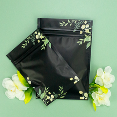 Matte Midnight Garden Black Zipper Seal Foil Bags