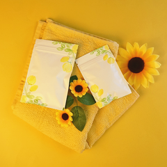Matte Tulip White Flower Designed Foil Zipper Seal Bags