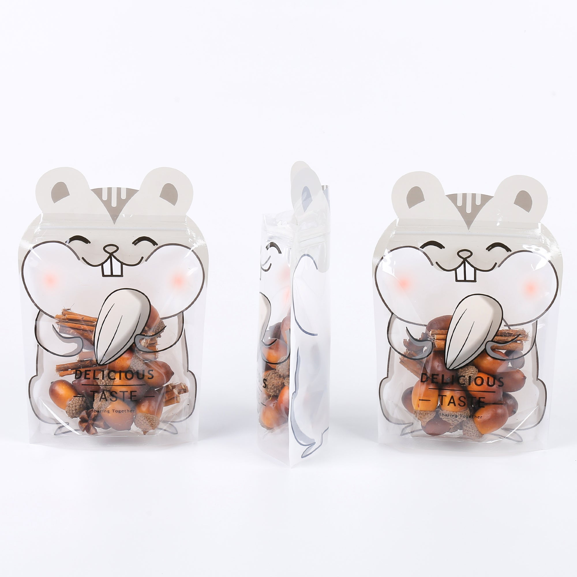 Chipmunk Gray Stand Strong® Bags with Animal Print Window