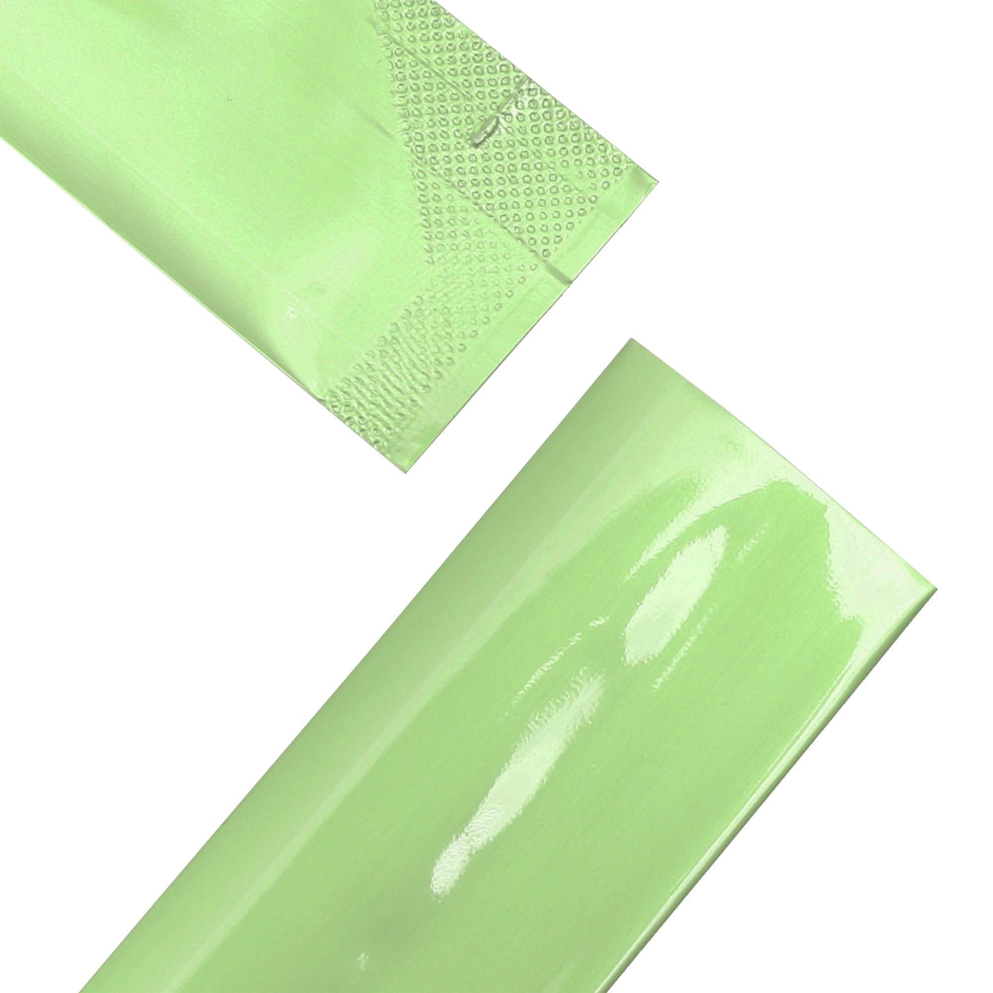 Long Glossy Seafoam Green Aluminum Open Stick Bags