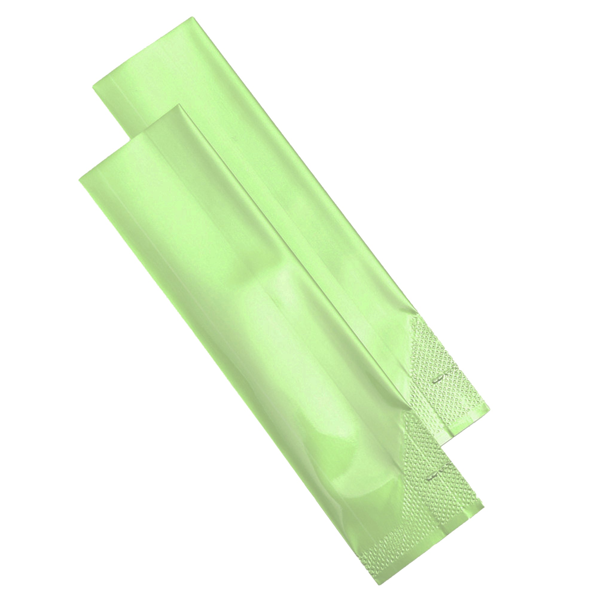 Long Glossy Seafoam Green Aluminum Open Stick Bags