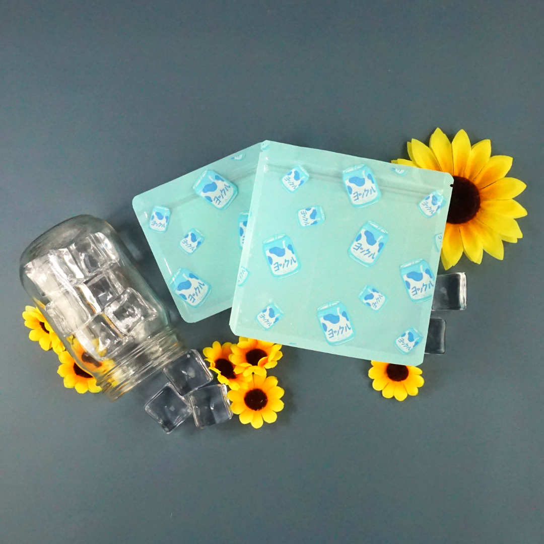 Bubbly Blue Designed Multi-Icon Pattern QuickQlick® Bags with Clear Window
