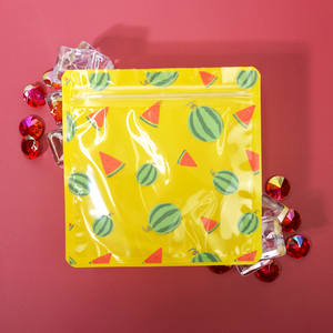 QQ Studio® Watermelon Yellow Designed Multi-Icon Pattern QuickQlick™ Bags with Clear Window