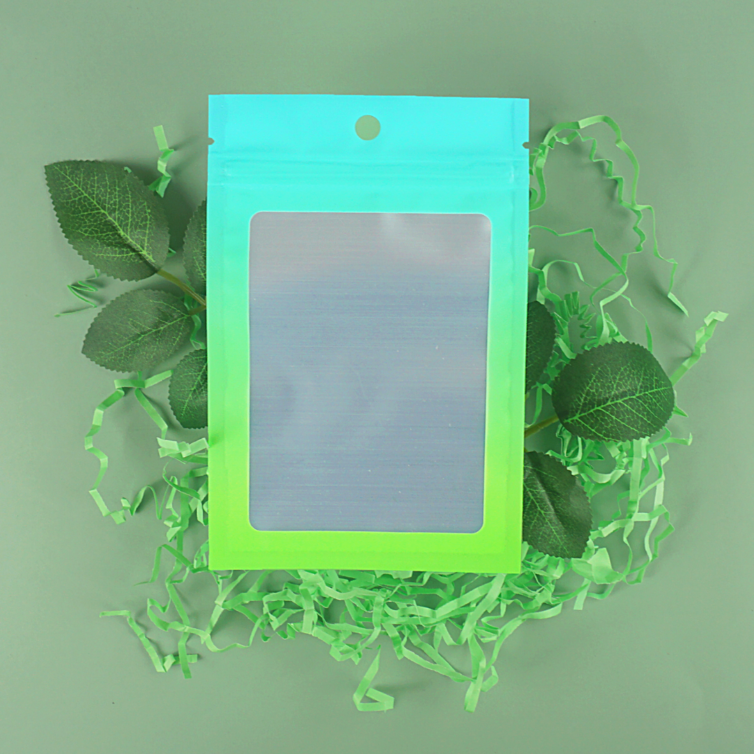 Matte Malachite Green Gradient QuickQlick® Bags with Translucent Window