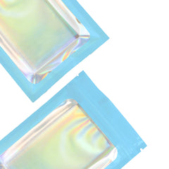 Flat Zipper Seal Bags – Neptune Blue QuickQlick® with Clear Window and Holographic Inside