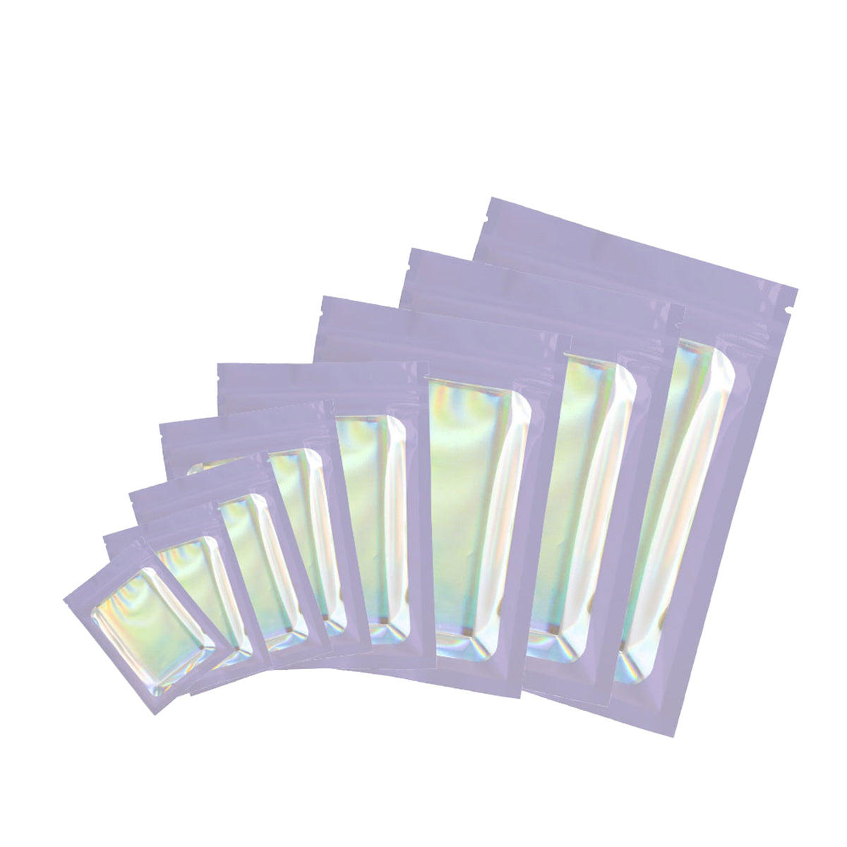 Holographic Interior Flat Zipper Seal Bags with Window
