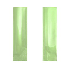 Long Glossy Seafoam Green Aluminum Open Stick Bags