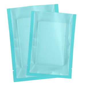 QQ Studio® Biscuit Blue Matte Plastic SlickSeal™ Bags with Frosted Window