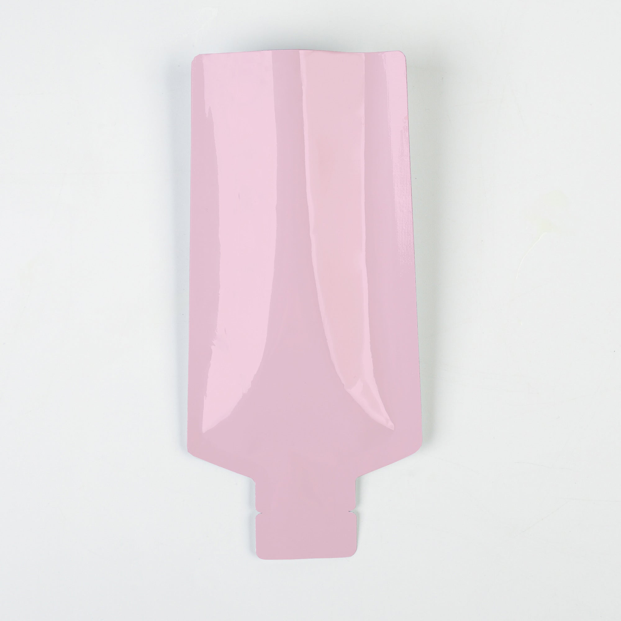 Glossy Valentine Pink Aluminum Bottle Shape Open Bottom Bags