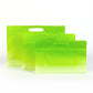 Gradient Avocado Green Clear Side Gusset Stand Strong® Bags with Die-Cut Handle