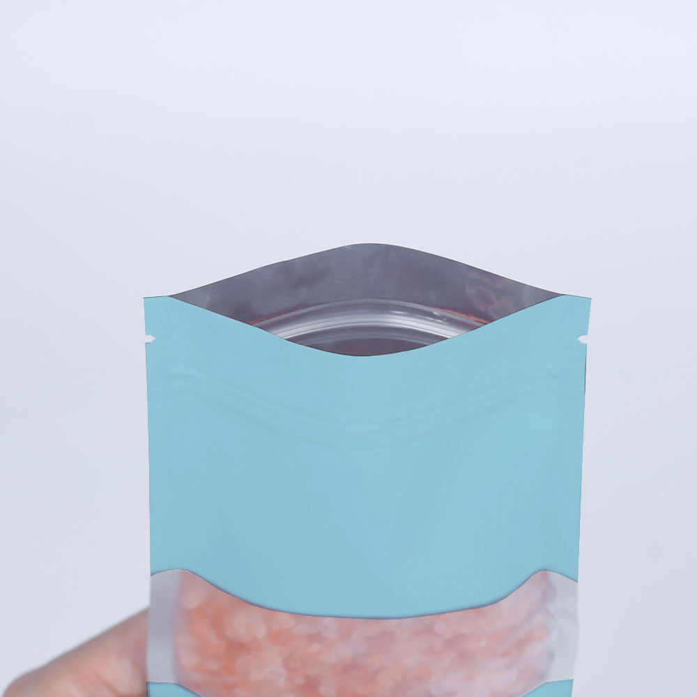 Matte Powder Blue Frosted Window Aluminum Flat QuickQlick® Bags