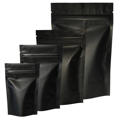 QQ Studio® Matte Waxed Black Mylar Stand Strong® Bags