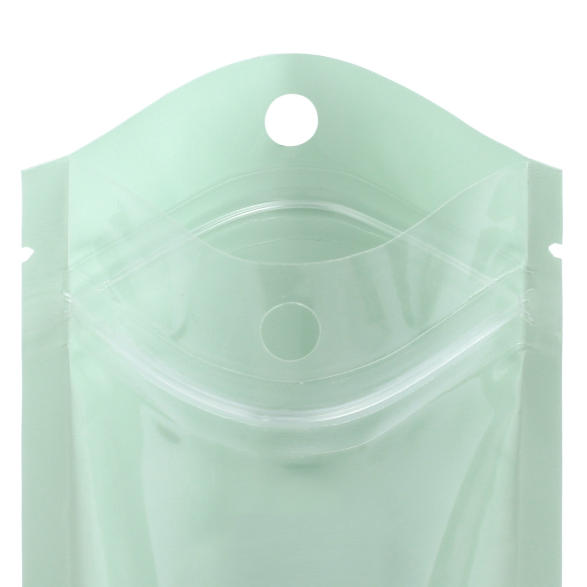 Glossy Mantis Green Pastel Tall Stand Strong® Zipper Seal Bags with Round Hang-Hole