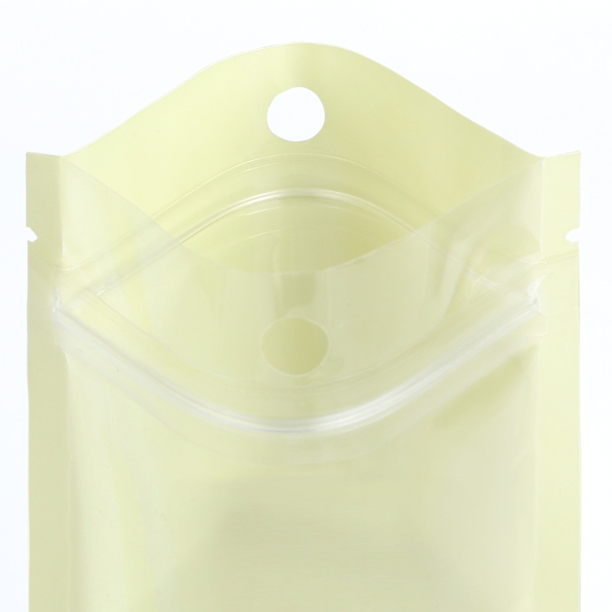 Glossy Jasmine Yellow Pastel Tall Stand Strong® Zipper Seal Bags with Round Hang-Hole