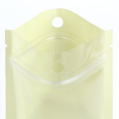 Glossy Jasmine Yellow Pastel Tall Stand Strong® Zipper Seal Bags with Round Hang-Hole
