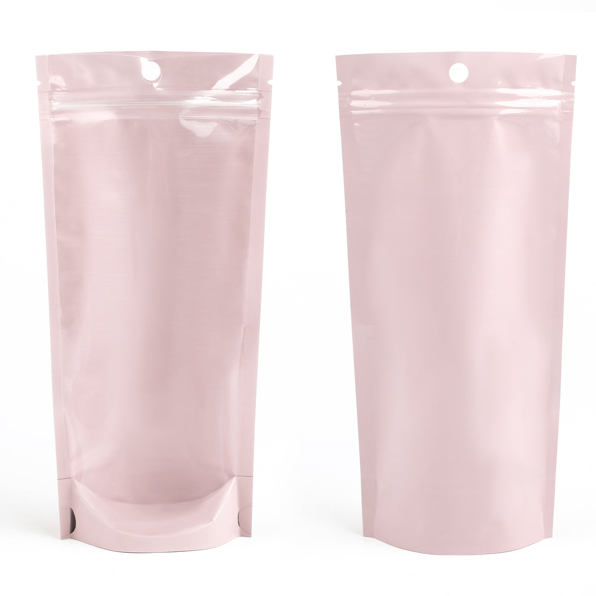 Glossy Sun Kissed Pink Pastel Tall Stand Strong® Zipper Seal Bags with Round Hang-Hole