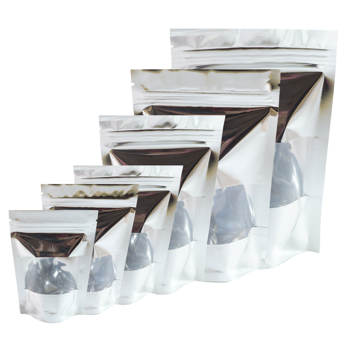 Glossy Metallic Foil with Transparent Window Stand Strong® Bags