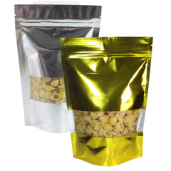 Glossy Metallic Foil with Transparent Window Stand Strong® Bags