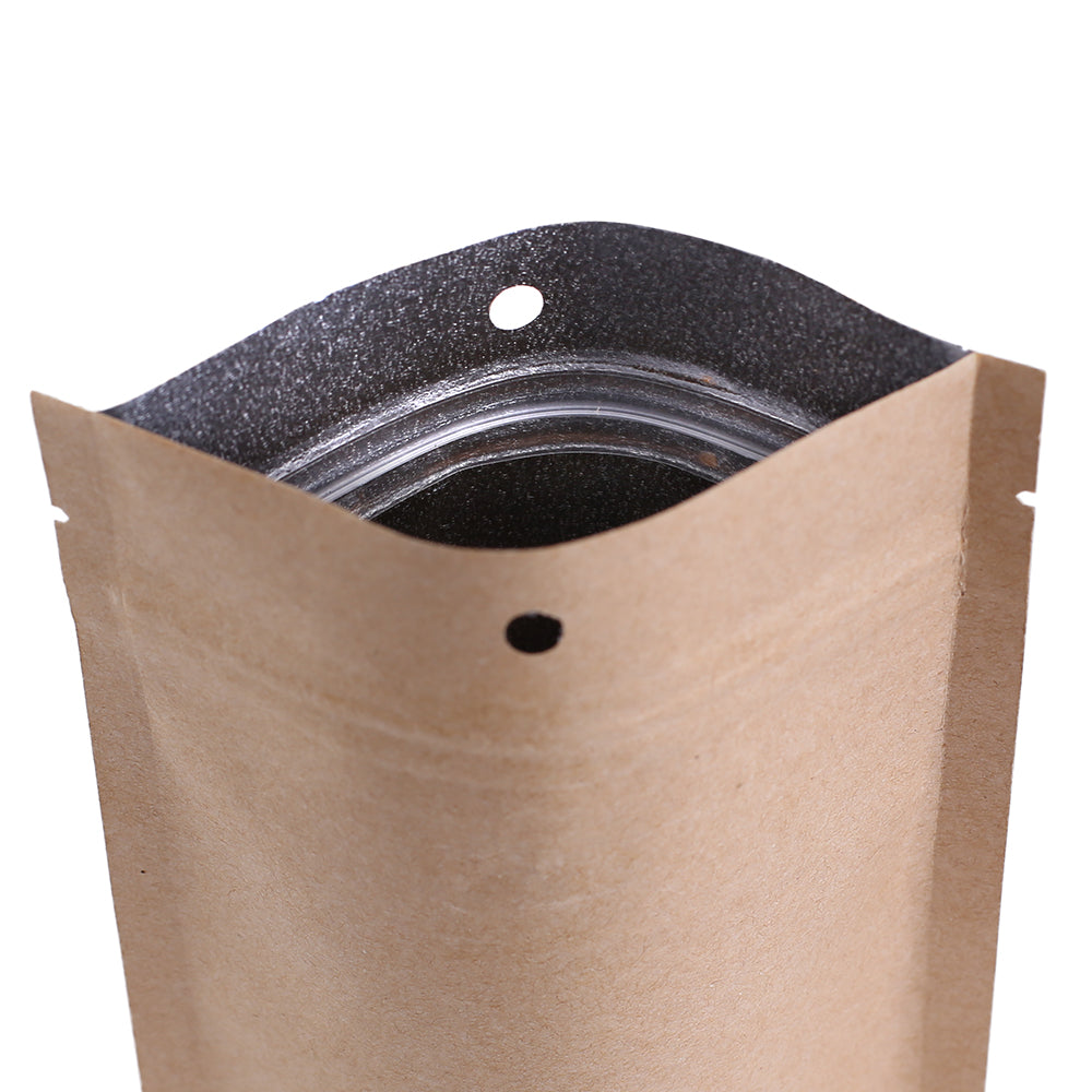Krafty Brown with Inner Metallic Foil Stand Strong® Bags with Hang Hole