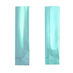 Long Glossy Aqua Blue Aluminum Open Stick Bags
