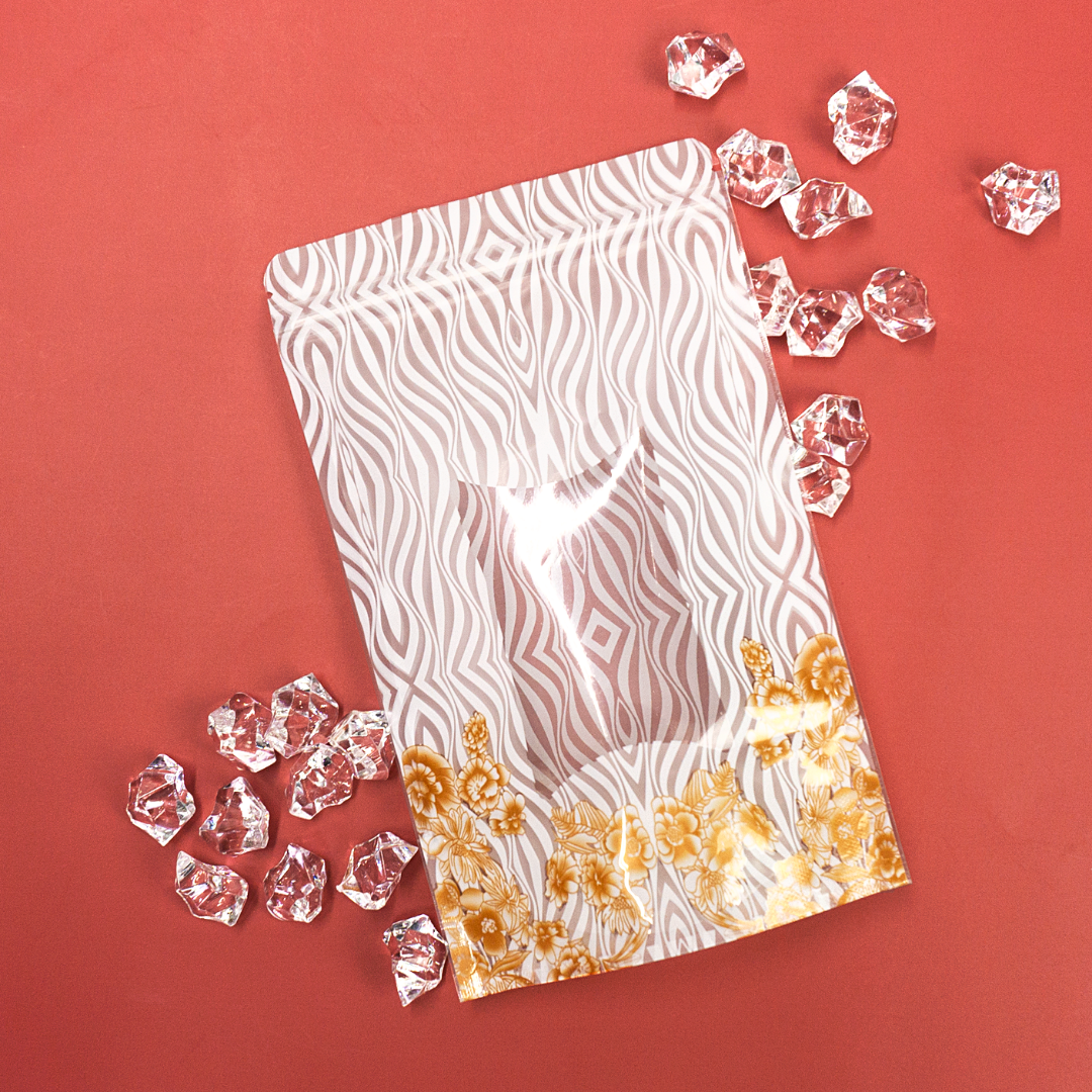 Victorian Clear Flower Designed Stand Strong® Bags