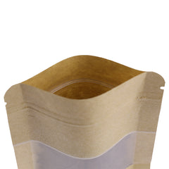 Rounded Corners Krafty Brown with Window Stand Strong® Bags