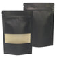 QQ Studio® Wax Paper Black Kraft with Window Stand Strong® Bags