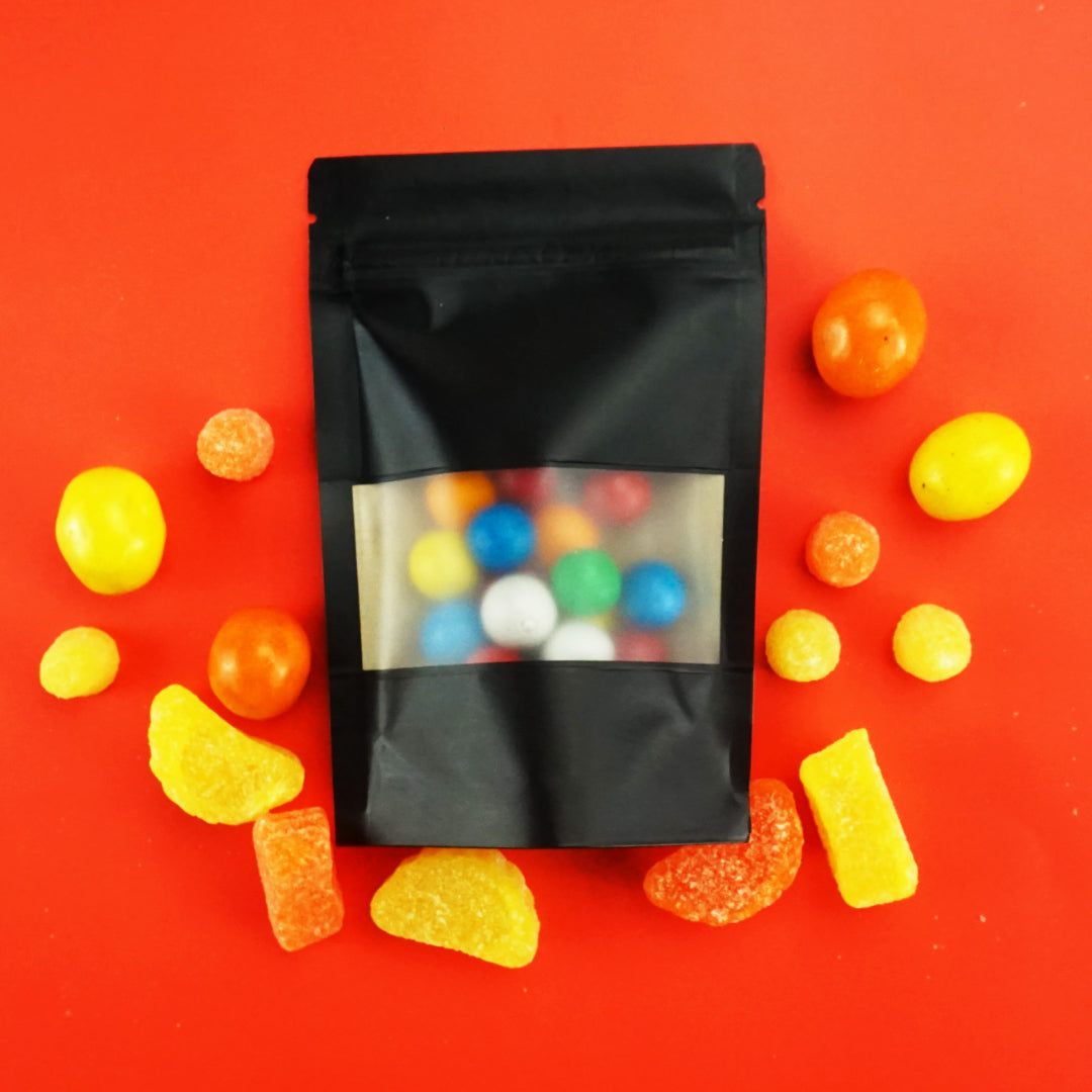 Wax Paper Black Kraft with Window Stand Strong® Bags