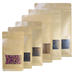 Krafty Brown Paper Side Gusset with Translucent Window Stand Strong® Bags