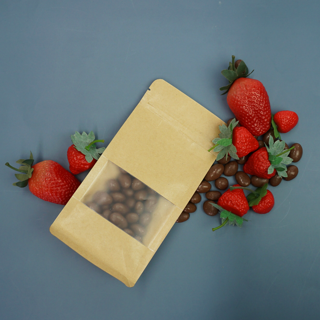 Krafty Brown Paper Side Gusset with Translucent Window Stand Strong® Bags