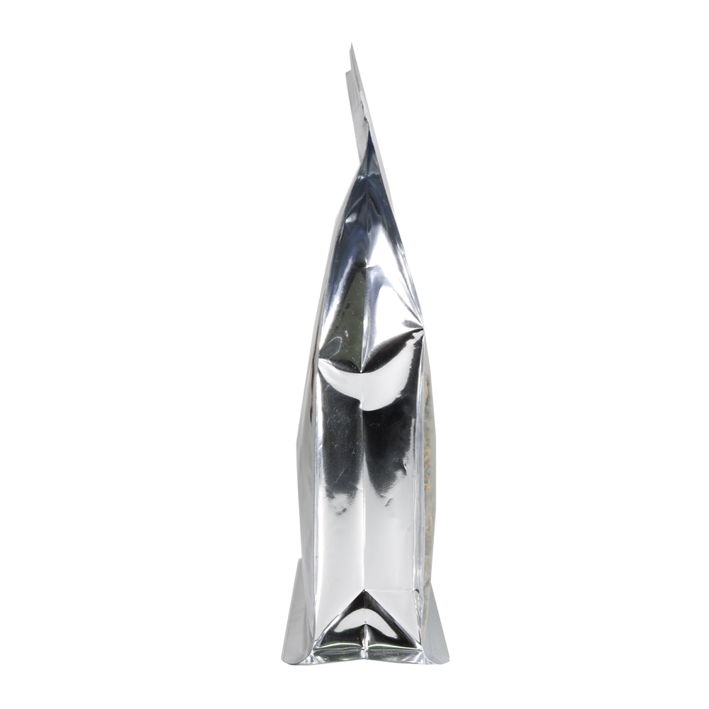 Clear and Silver Chrome Metallic Foil Side Gusset Stand Strong® Bags