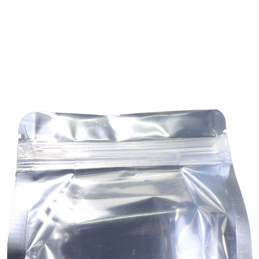 Clear and Silver Chrome Metallic Foil Side Gusset Stand Strong® Bags