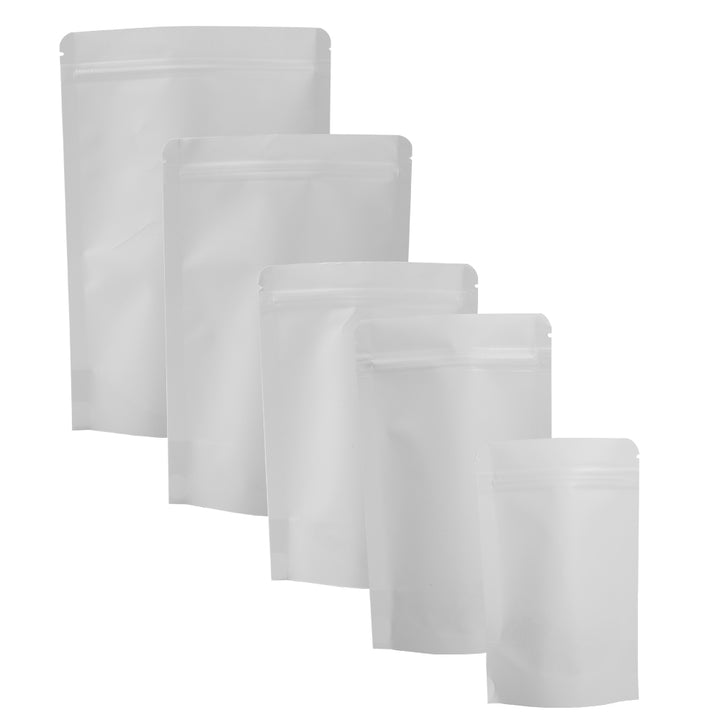 QQ Studio® Matte Parchment White Kraft with Inner Plastic Stand Strong™ Bags