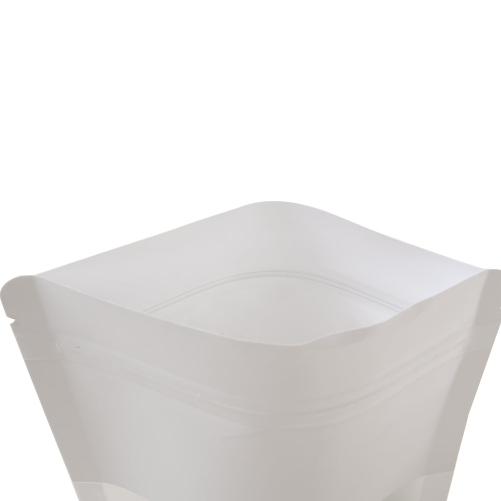 Matte Parchment White Kraft with Translucent Window Stand Strong® Bags