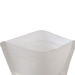 Matte Parchment White Kraft with Translucent Window Stand Strong® Bags