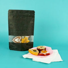 Granite Black Rice Paper with Clear Window Stand Strong® Bags