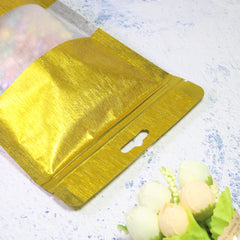 Shimmery Textured Gold Metallized Foil Stand Strong® Bags with Hang Hole